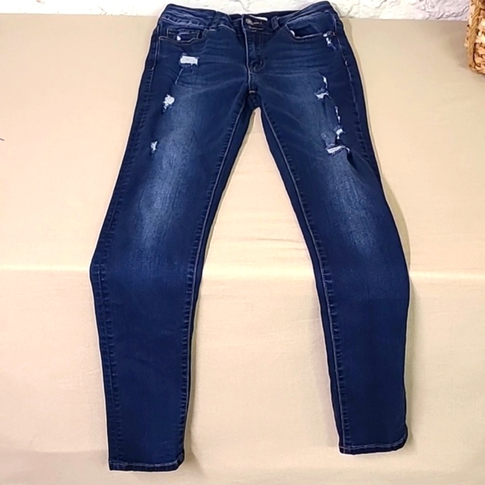 Vervet Distressed Dark Wash Jeans Size 27 Waist - Picture 2 of 7